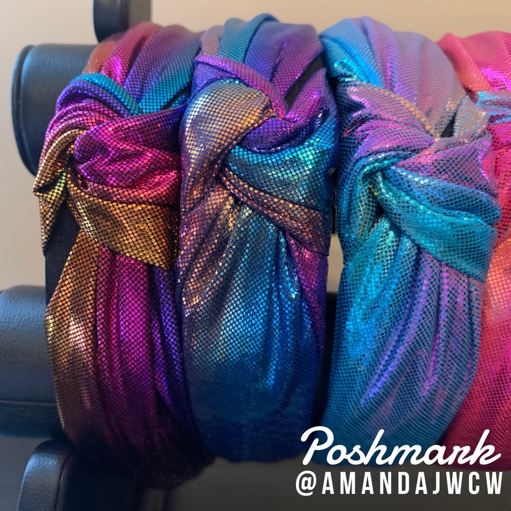 4 for $34 - Mermaid Metallic Rainbow Headbands - Picture 6 of 8